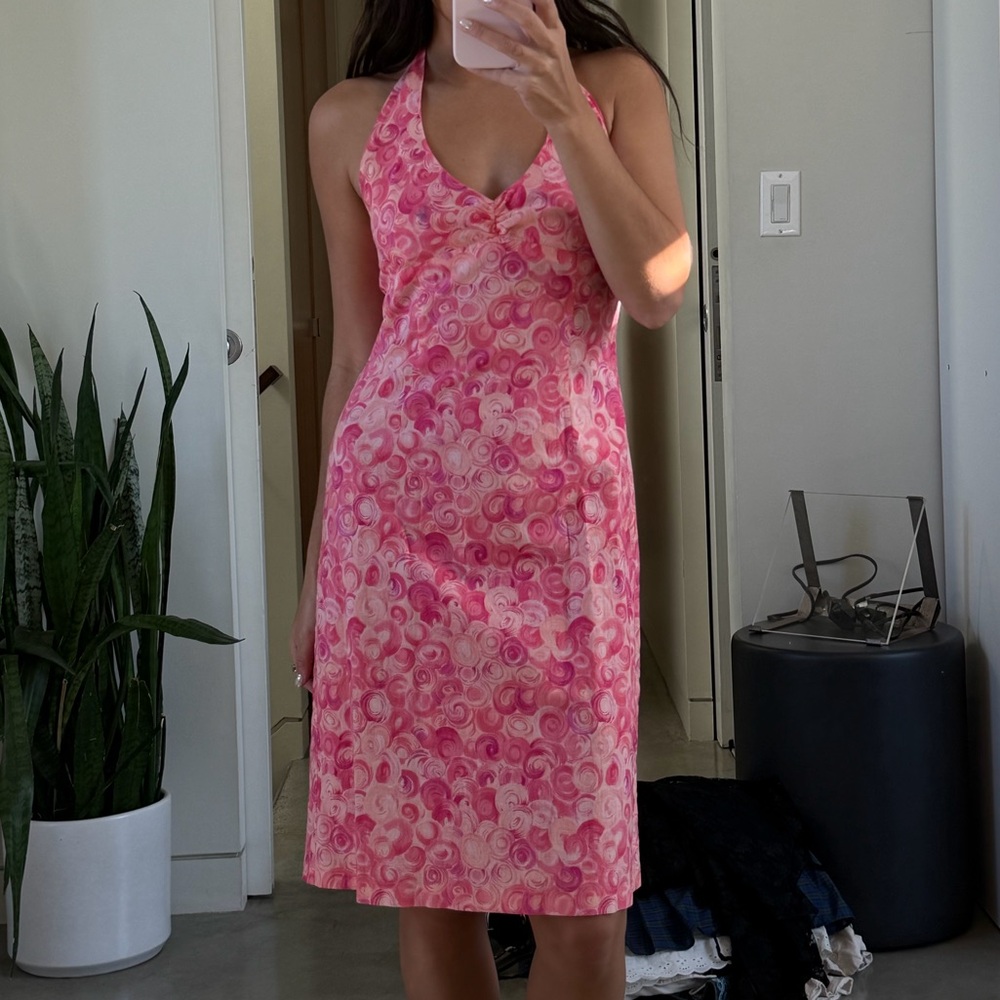 Pink Vintage Halter Dress
